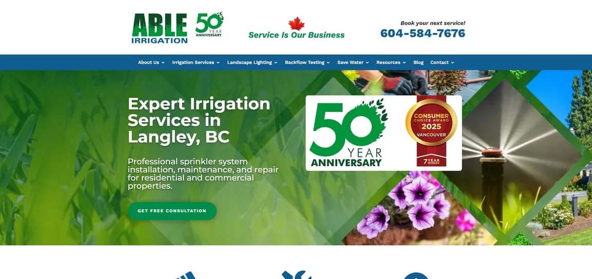 Able Irrigation Ltd - Website Management