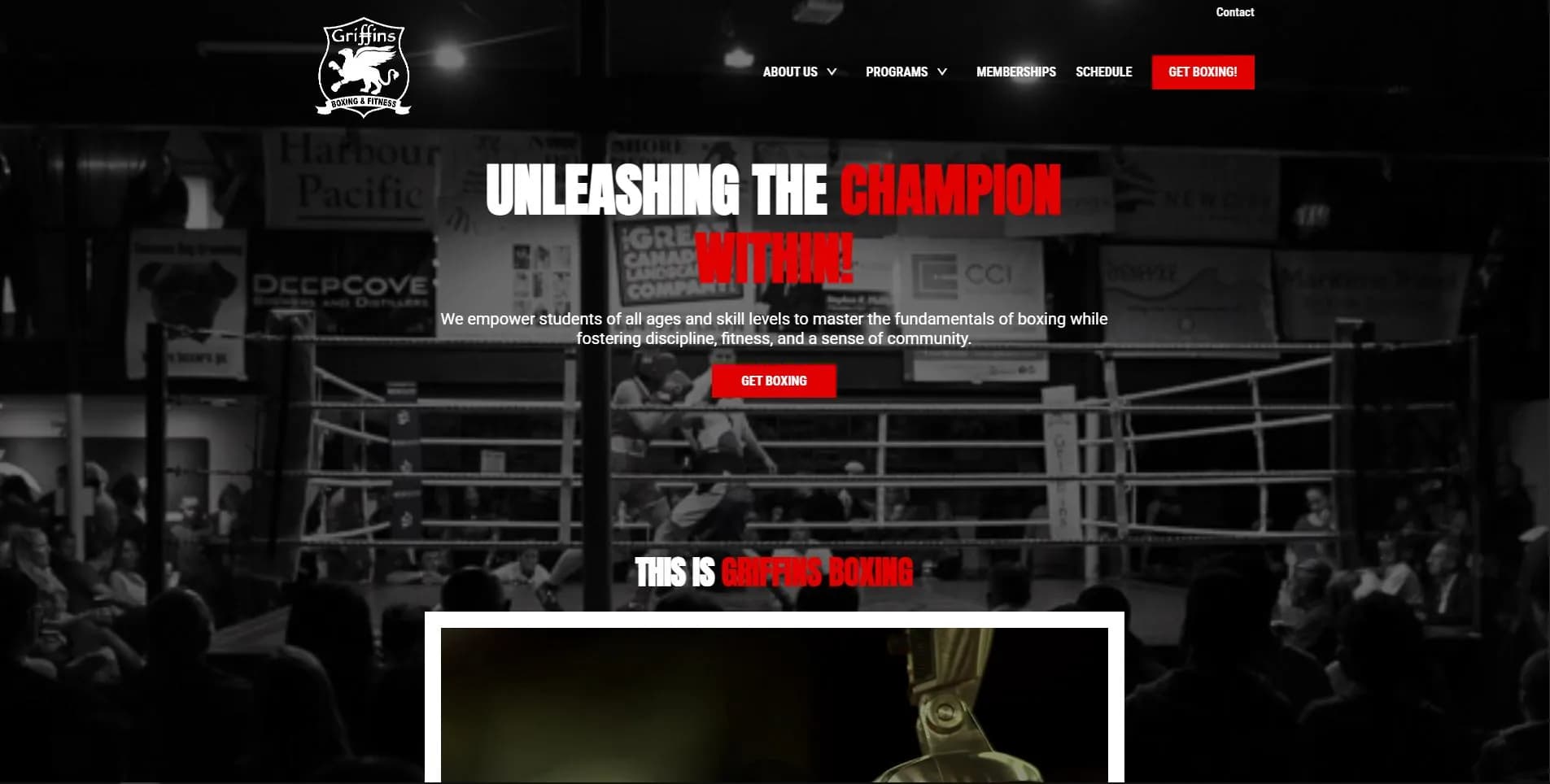 Griffins Boxing & Fitness Website